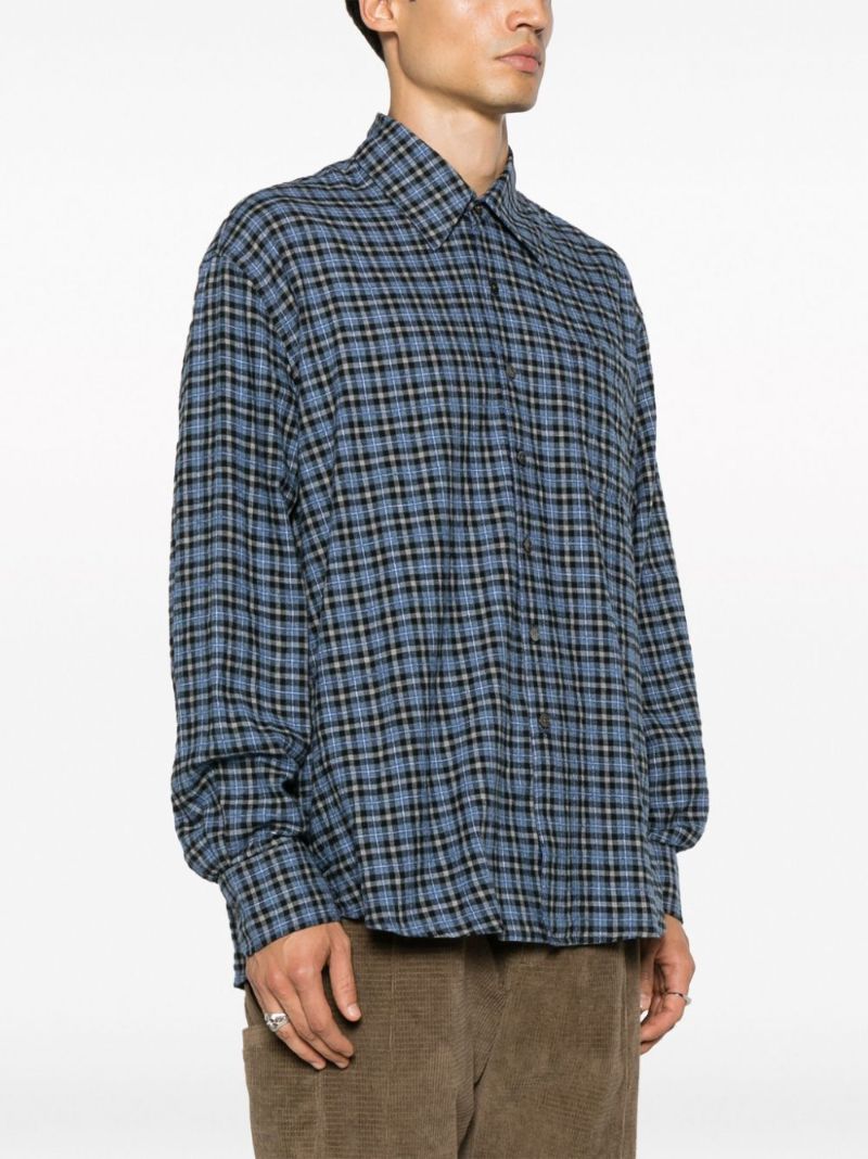 Blue Above Checked Flannel Shirt