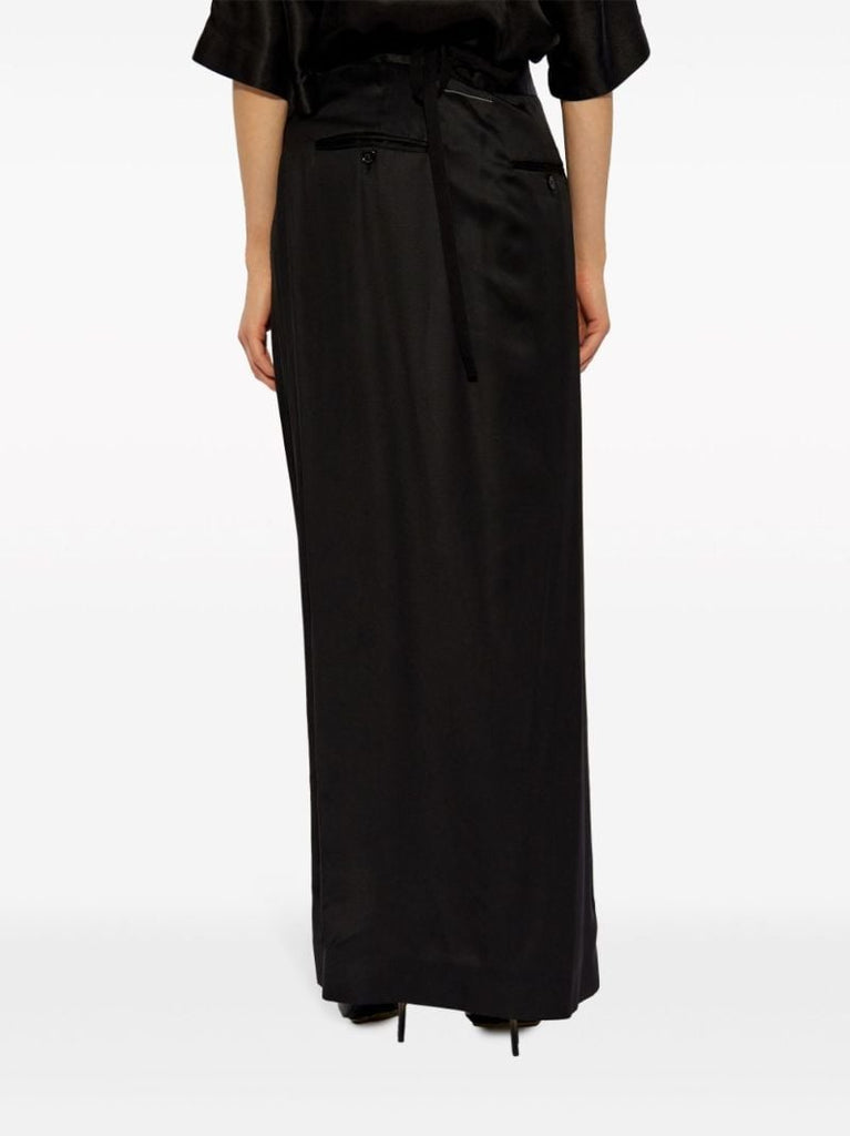 Black Satin Maxi Skirt