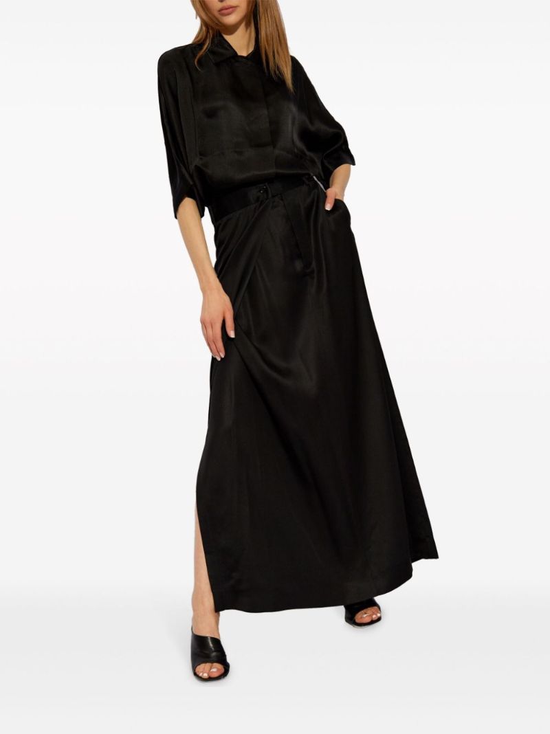 Black Satin Maxi Skirt