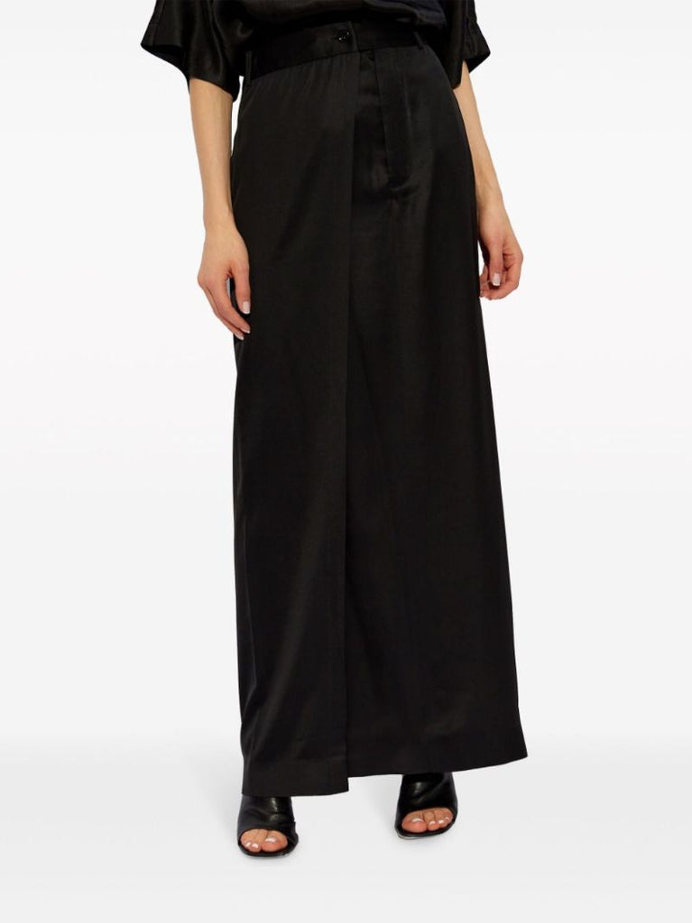 Black Satin Maxi Skirt