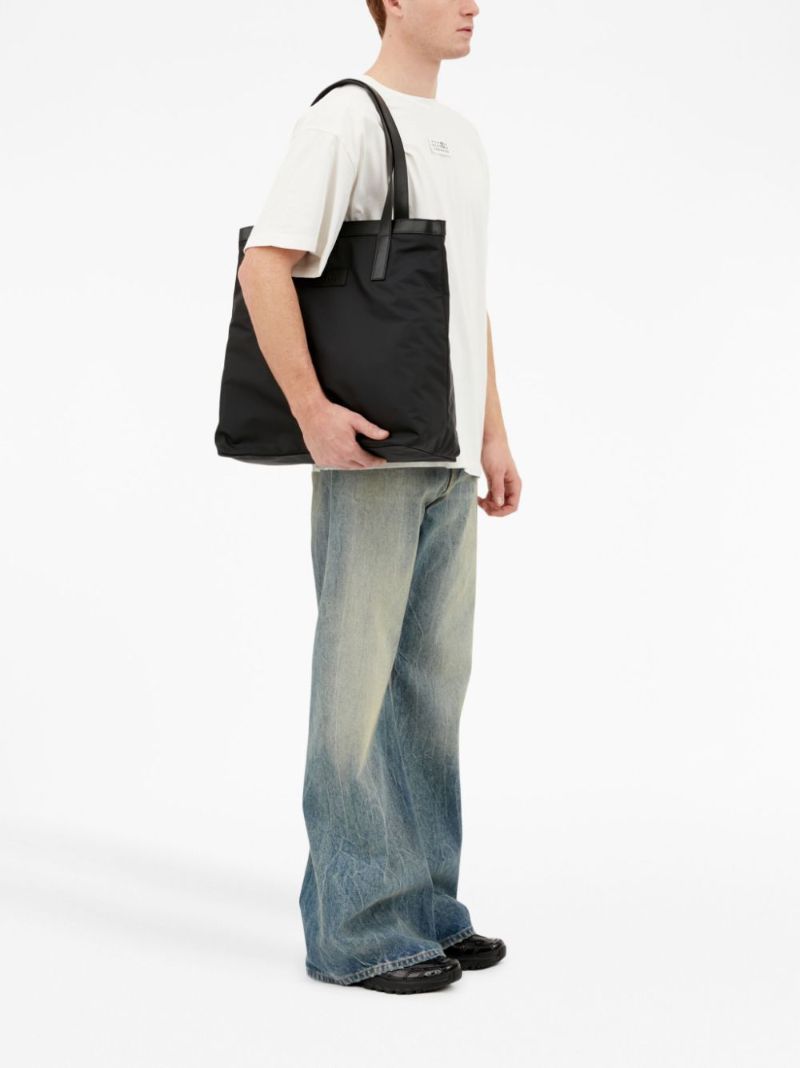 Black Logo-patch Tote Bag