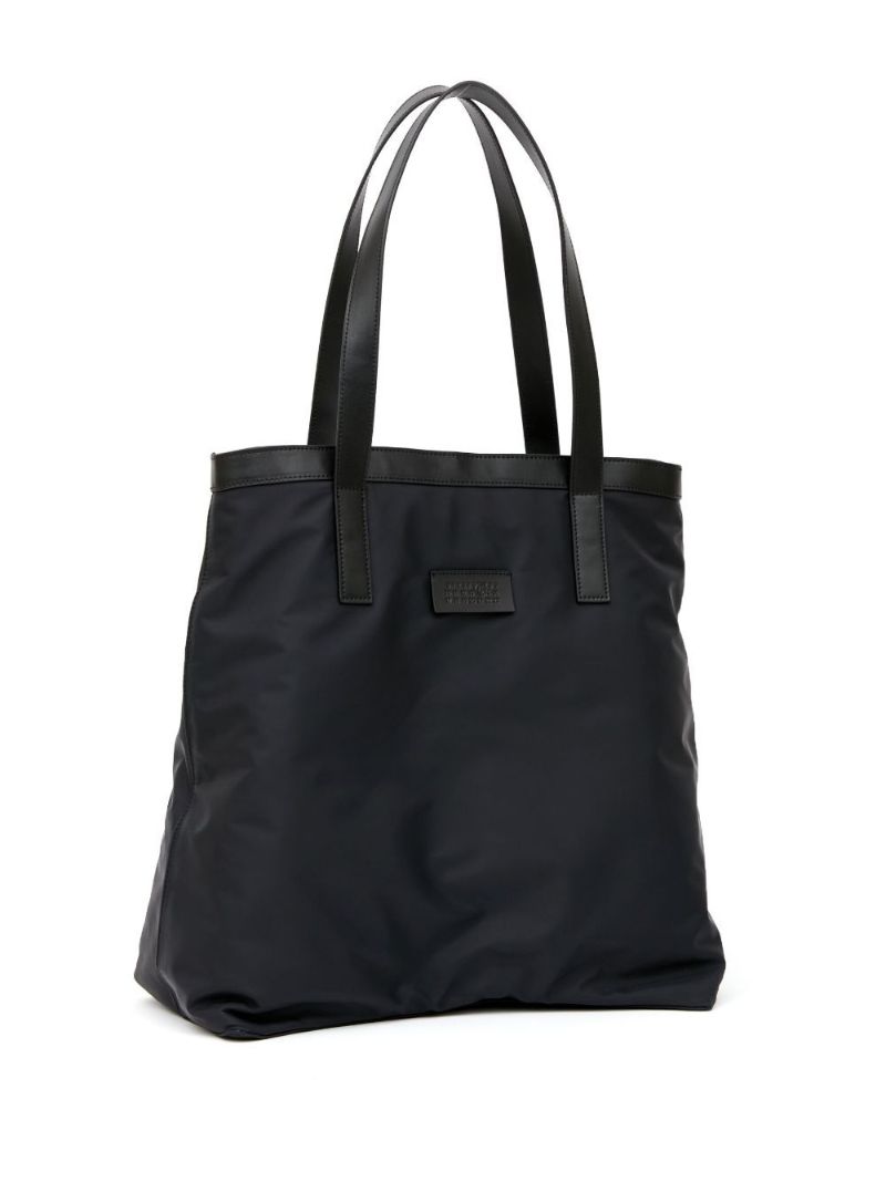 Black Logo-patch Tote Bag