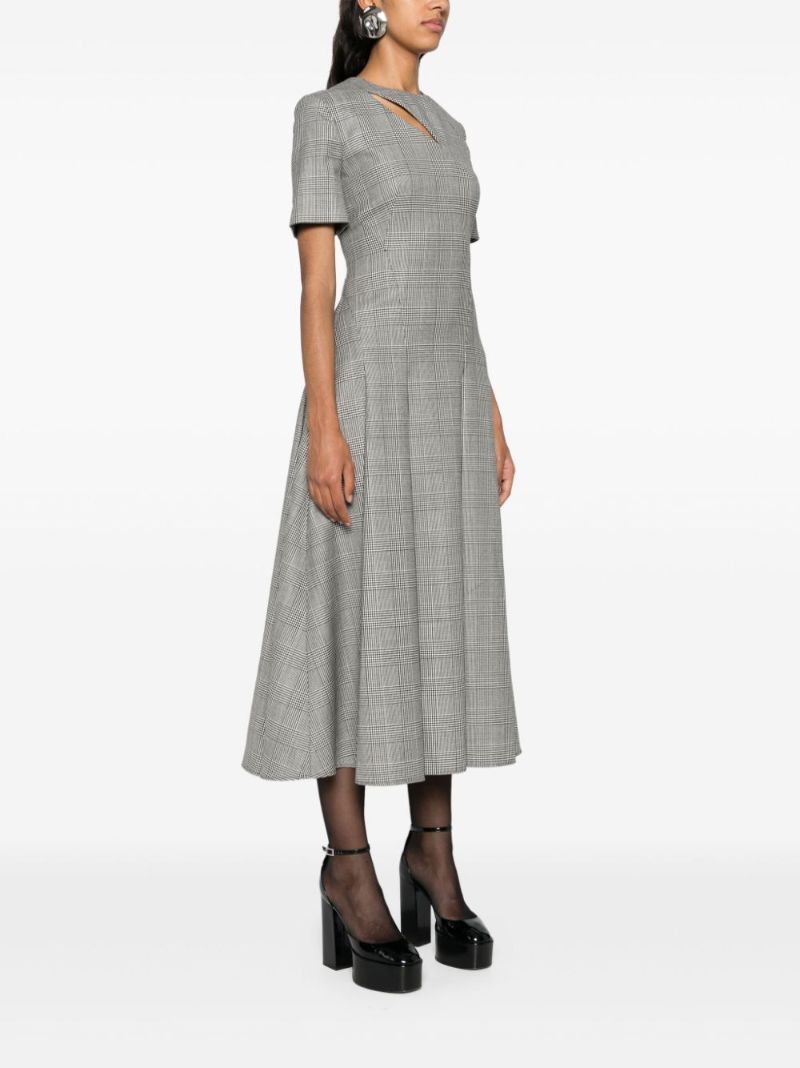 Prince of Wales Slashed Midi Dress