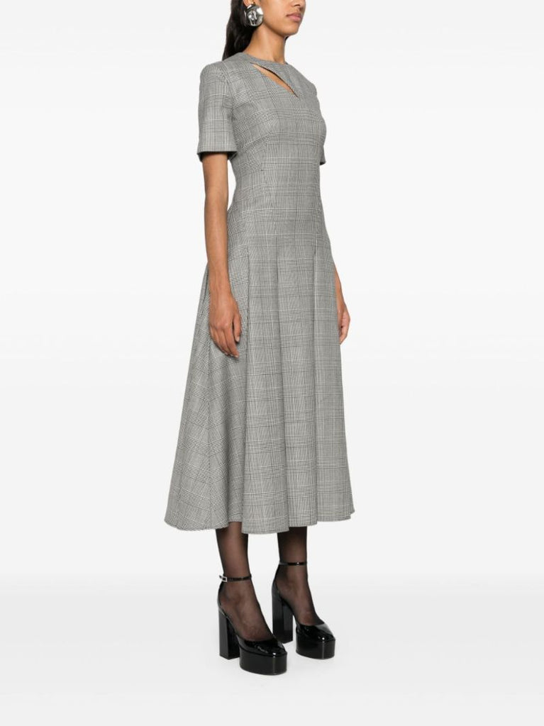 Prince of Wales Slashed Midi Dress