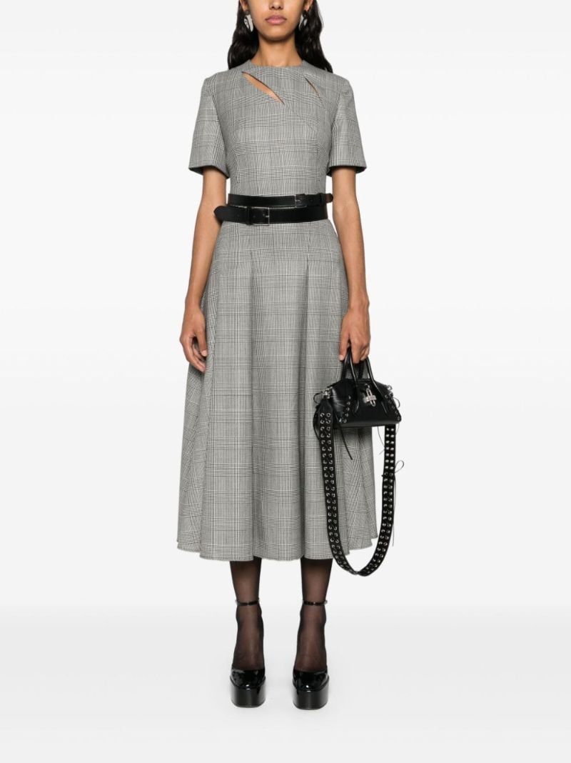 Prince of Wales Slashed Midi Dress