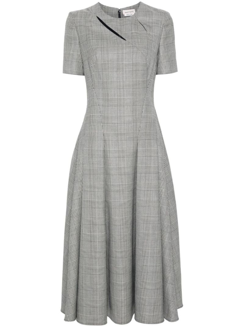 Prince of Wales Slashed Midi Dress