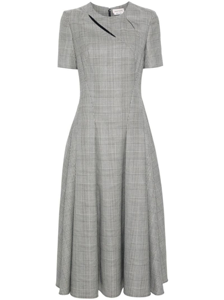 Prince of Wales Slashed Midi Dress