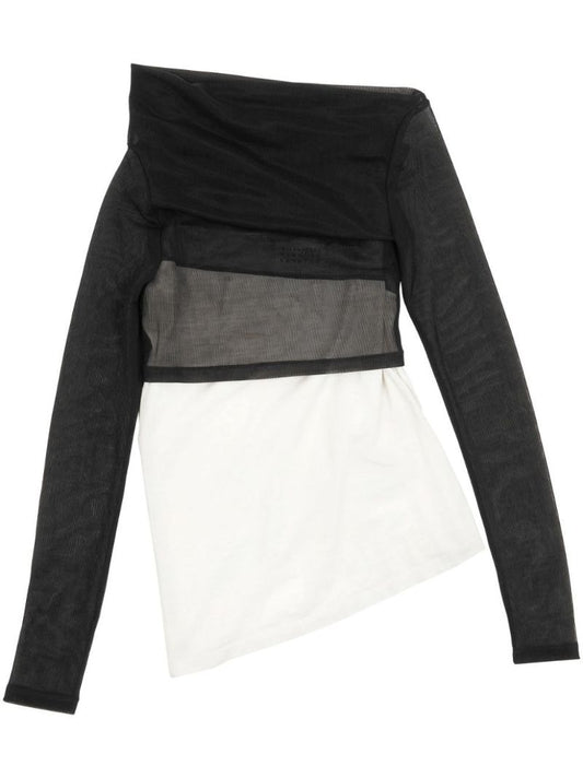 Black Asymmetric Layered Top