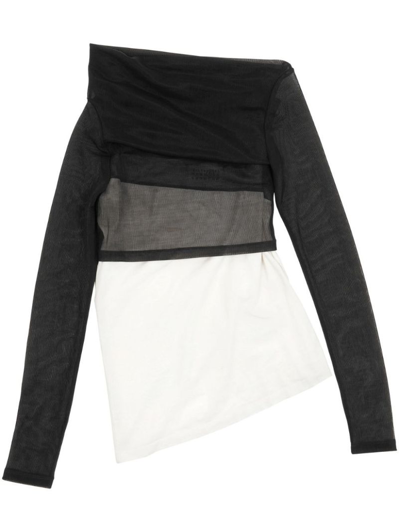 Black Asymmetric Layered Top