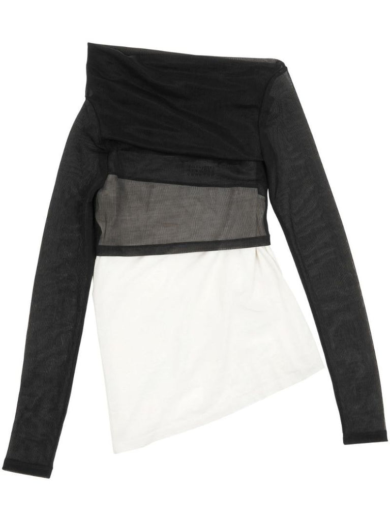 Black Asymmetric Layered Top