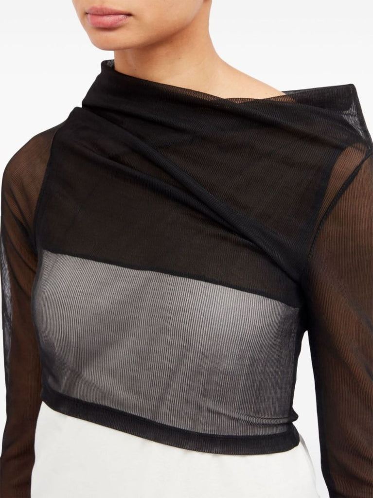 Black Asymmetric Layered Top