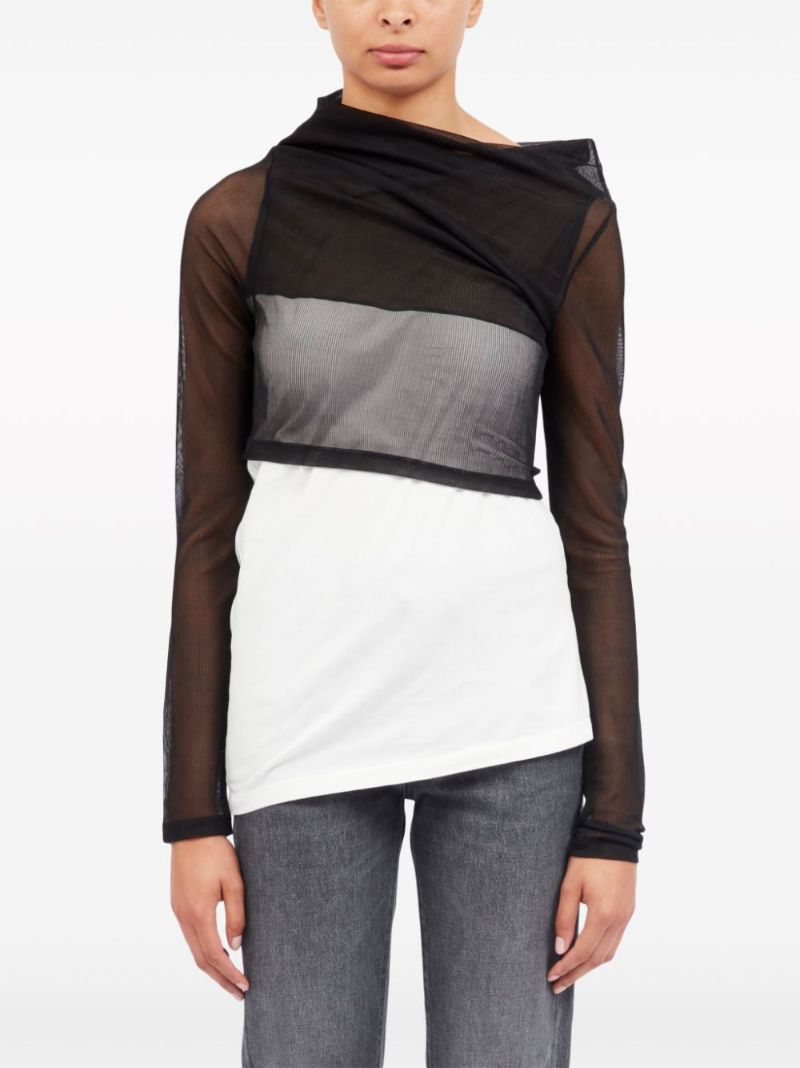 Black Asymmetric Layered Top