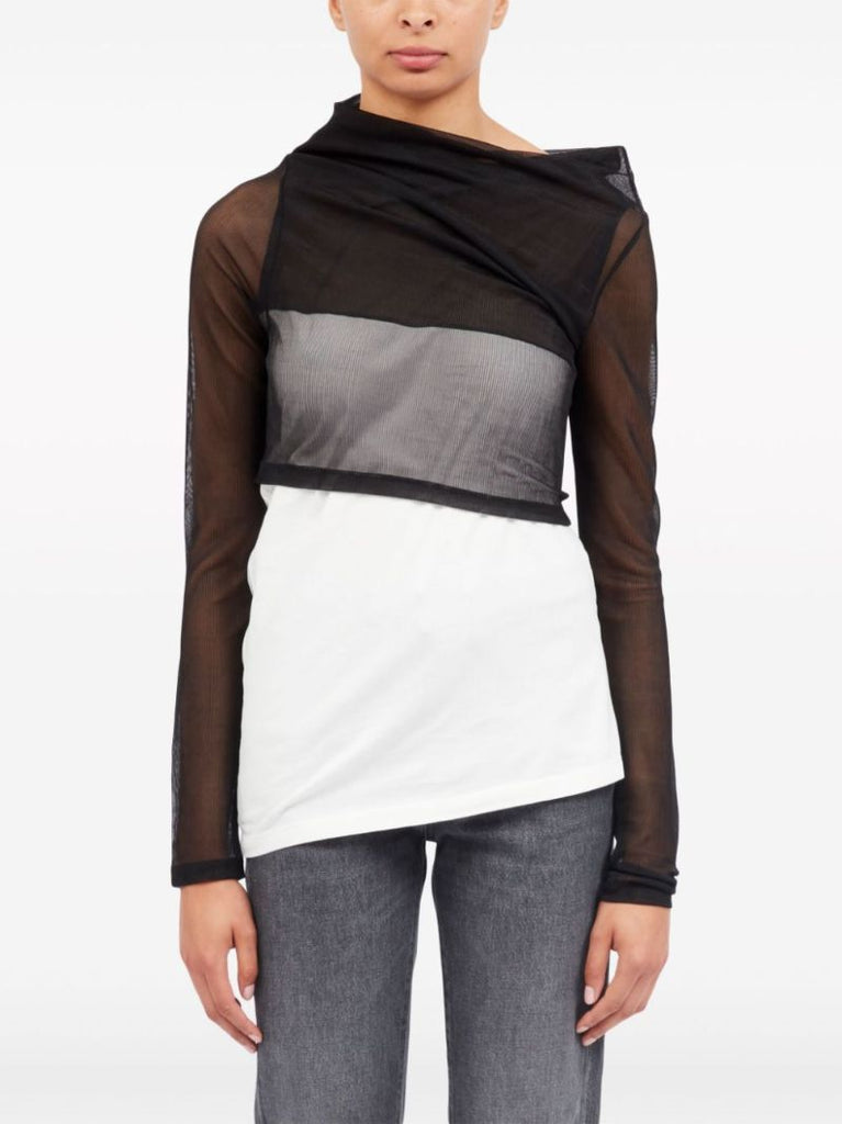Black Asymmetric Layered Top