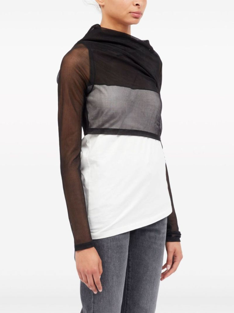 Black Asymmetric Layered Top