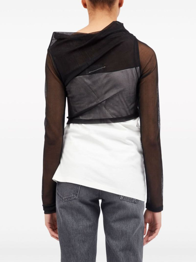 Black Asymmetric Layered Top
