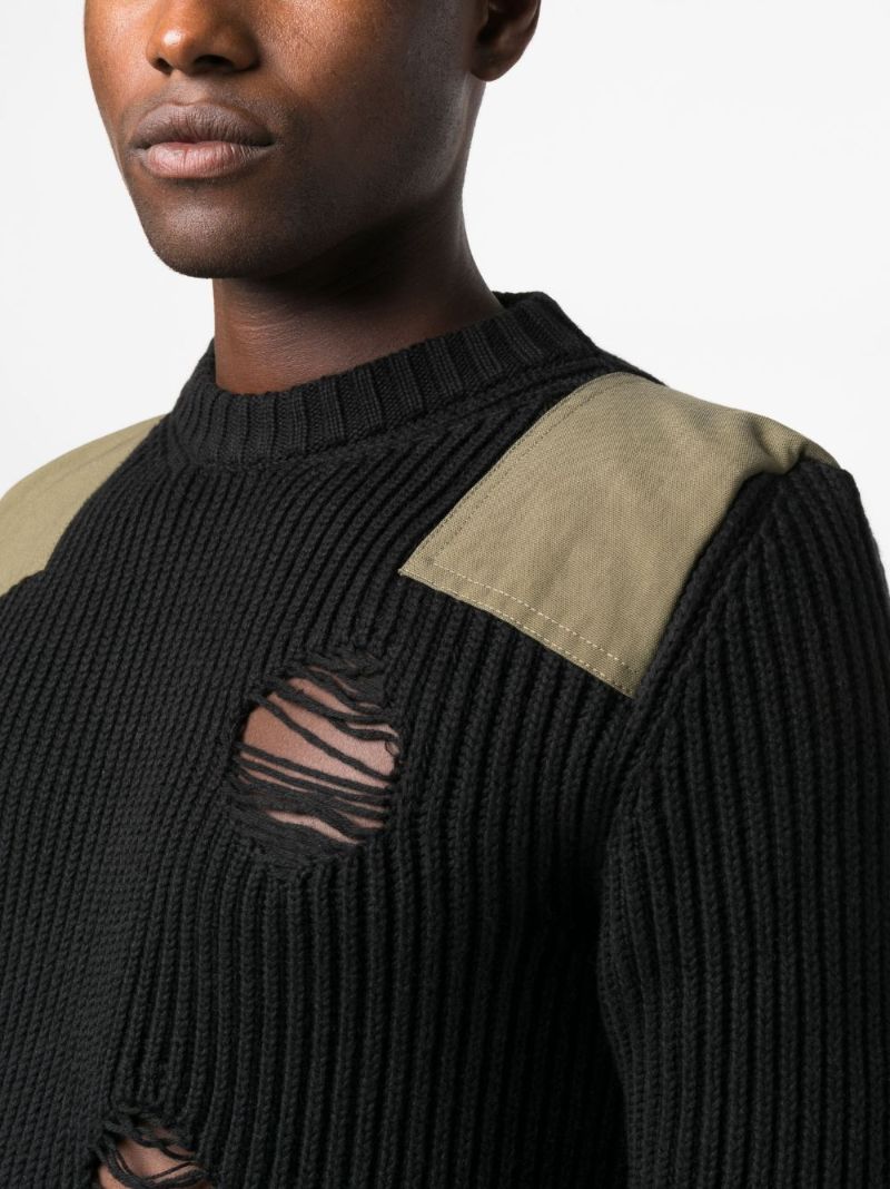 Black Distressed Finish Sweater