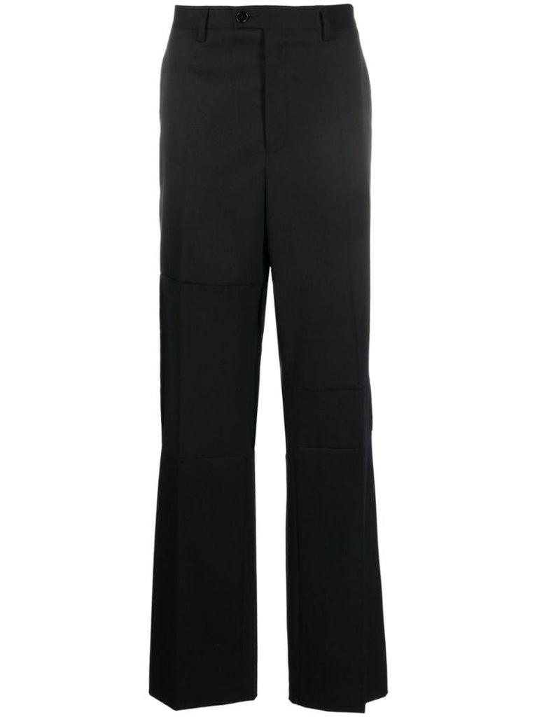 Black Tailored Straight-leg Trousers