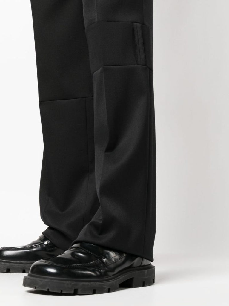 Black Tailored Straight-leg Trousers