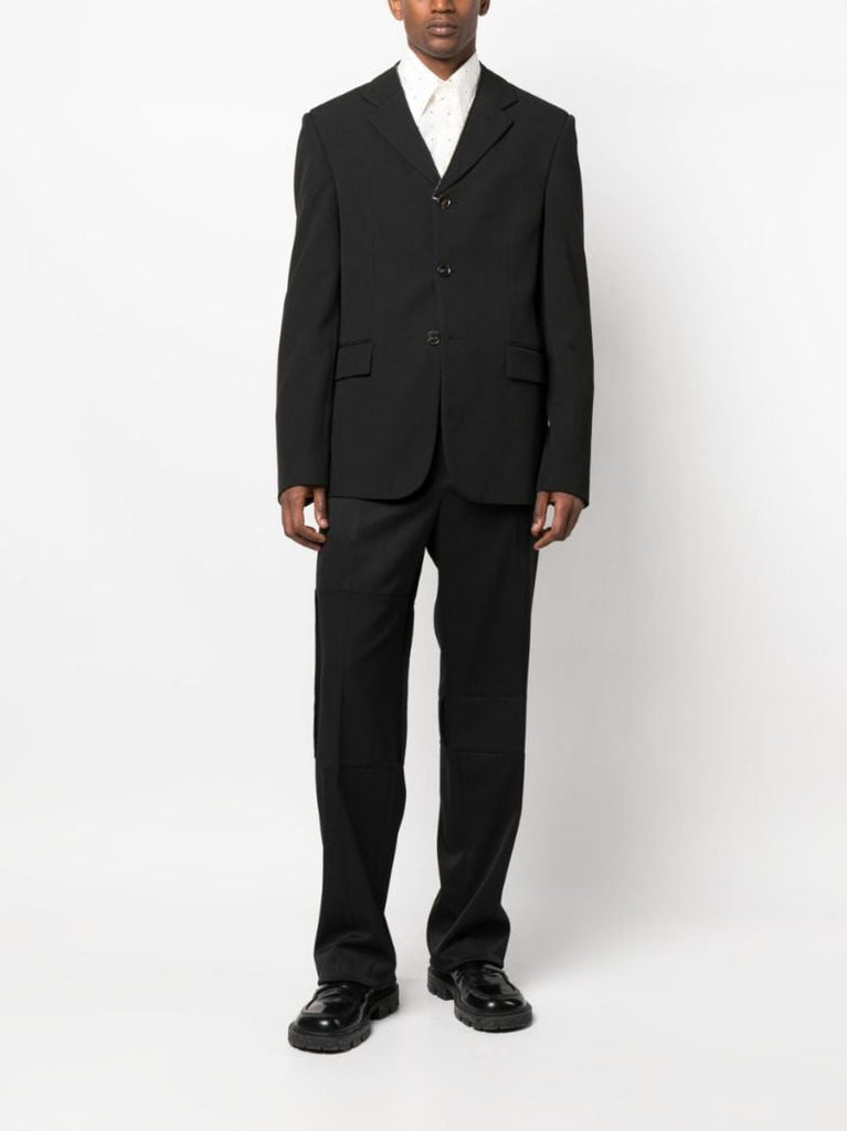 Black Tailored Straight-leg Trousers