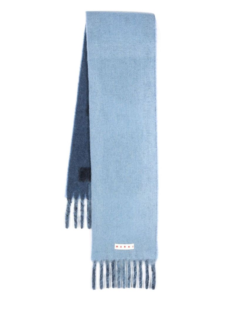 Blue Logo-applique Knitted Scarf
