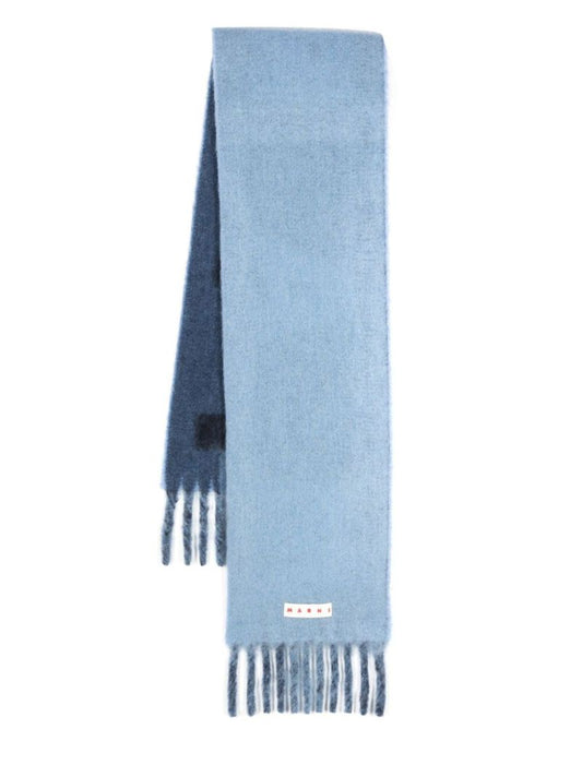 Blue Logo-applique Knitted Scarf