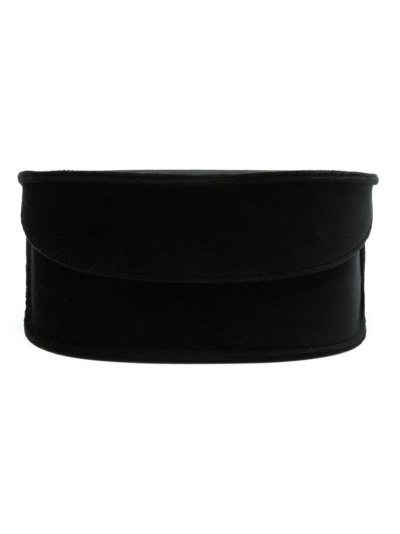 Black Half-rim Shield-frame Sunglasses