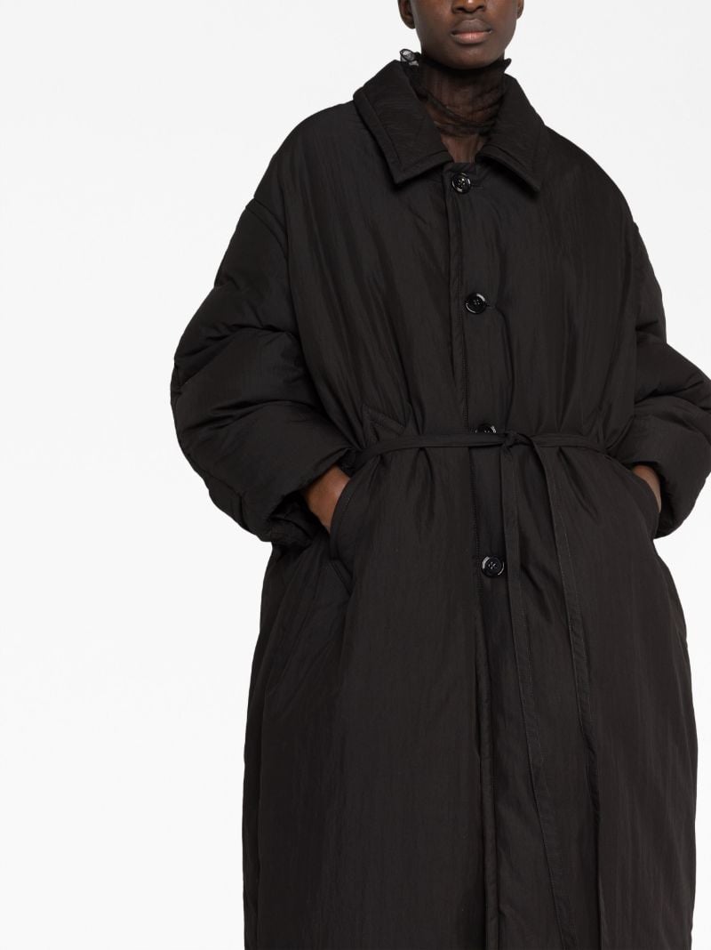 Black Padded Button Front Coat