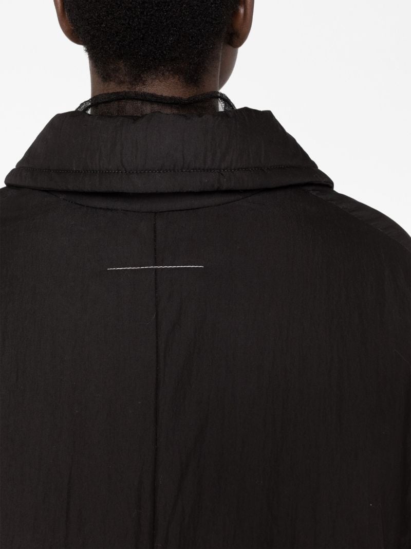 Black Padded Button Front Coat