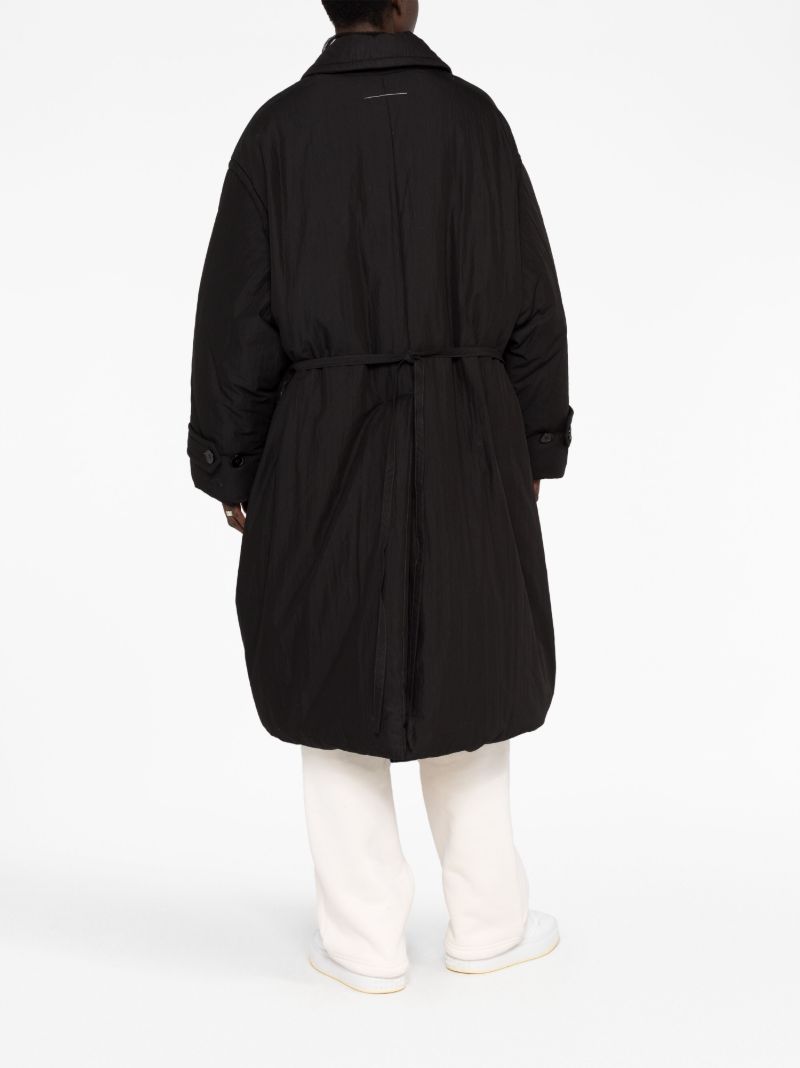 Black Padded Button Front Coat