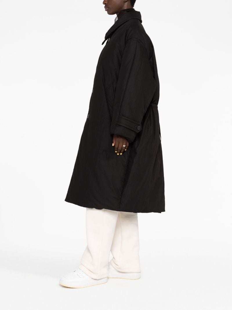 Black Padded Button Front Coat