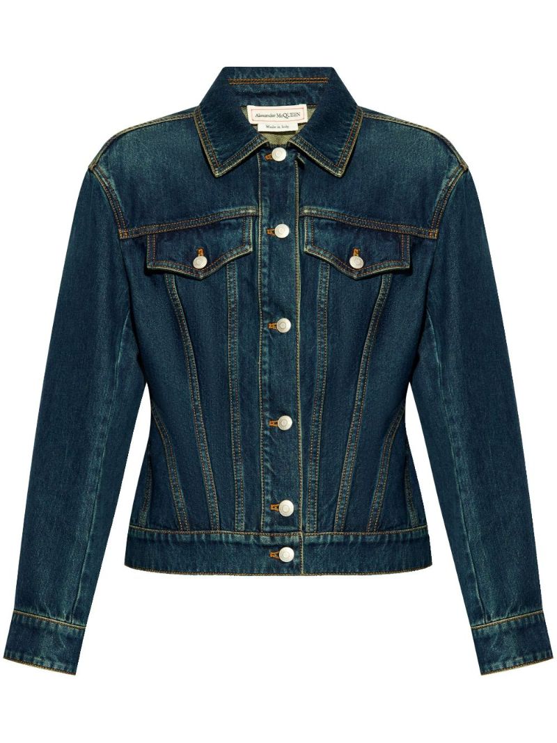 Waisted Stitched Denim Jacket