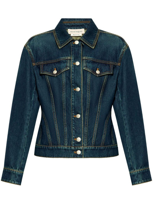 Waisted Stitched Denim Jacket