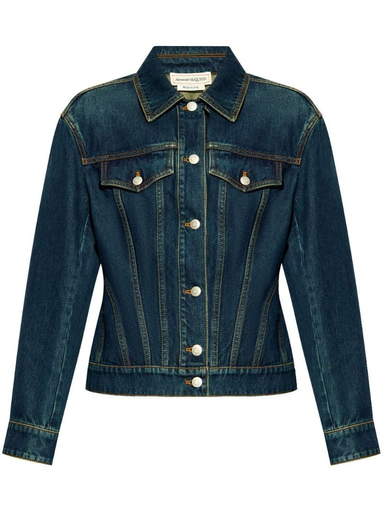 Waisted Stitched Denim Jacket