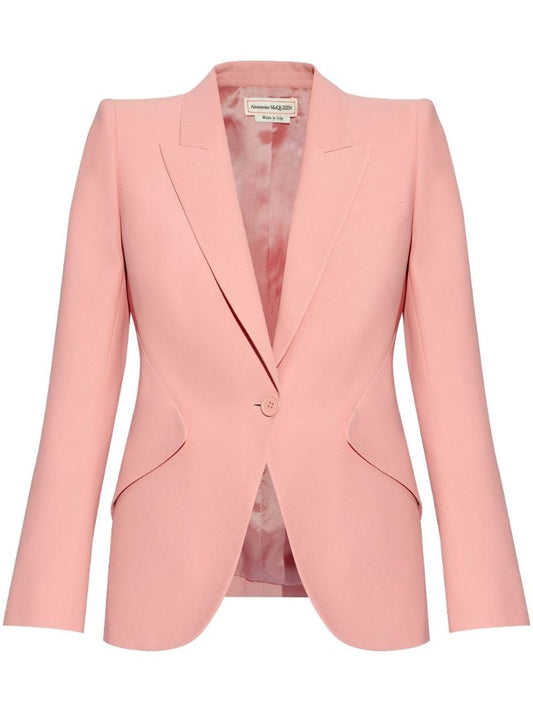 Leaf Crepe Single-breasted Blazer