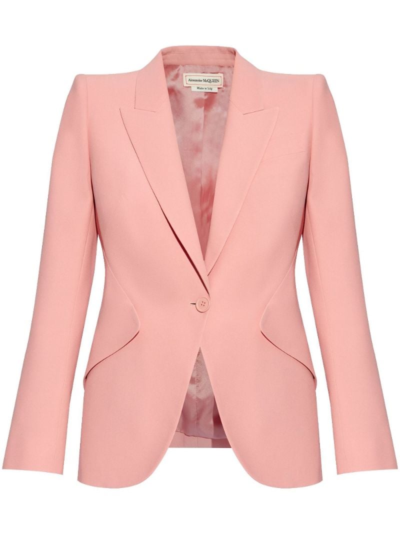 Leaf Crepe Single-breasted Blazer