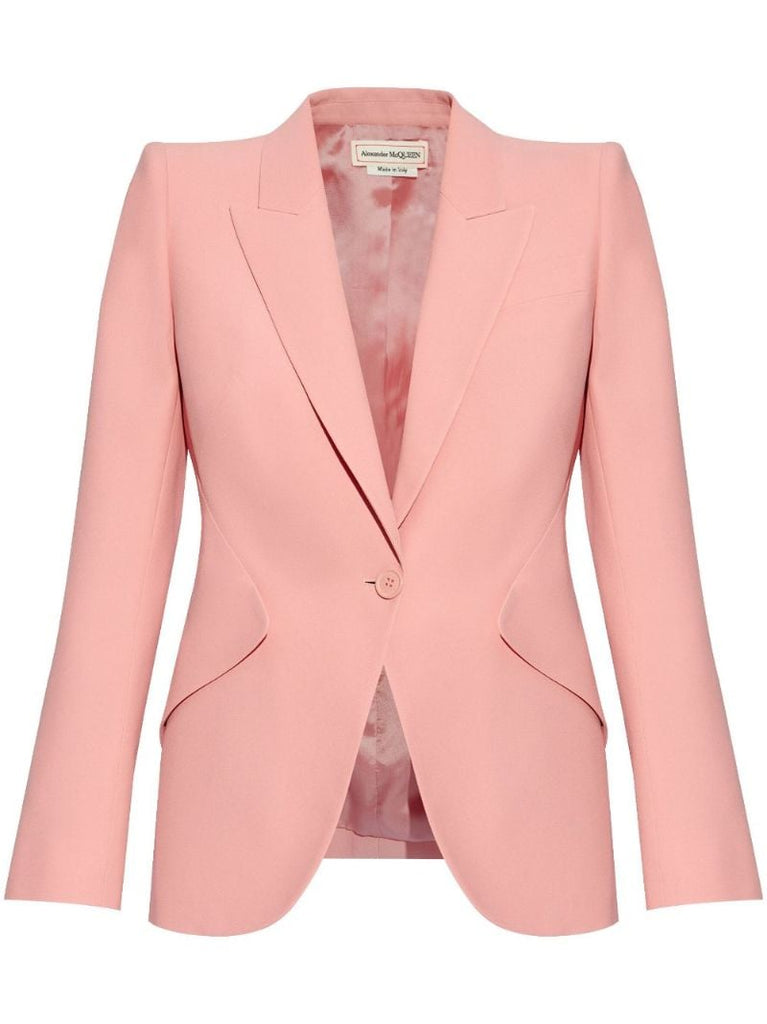 Leaf Crepe Single-breasted Blazer