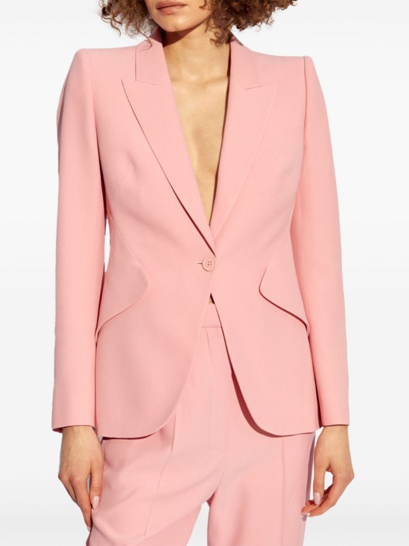 Leaf Crepe Single-breasted Blazer