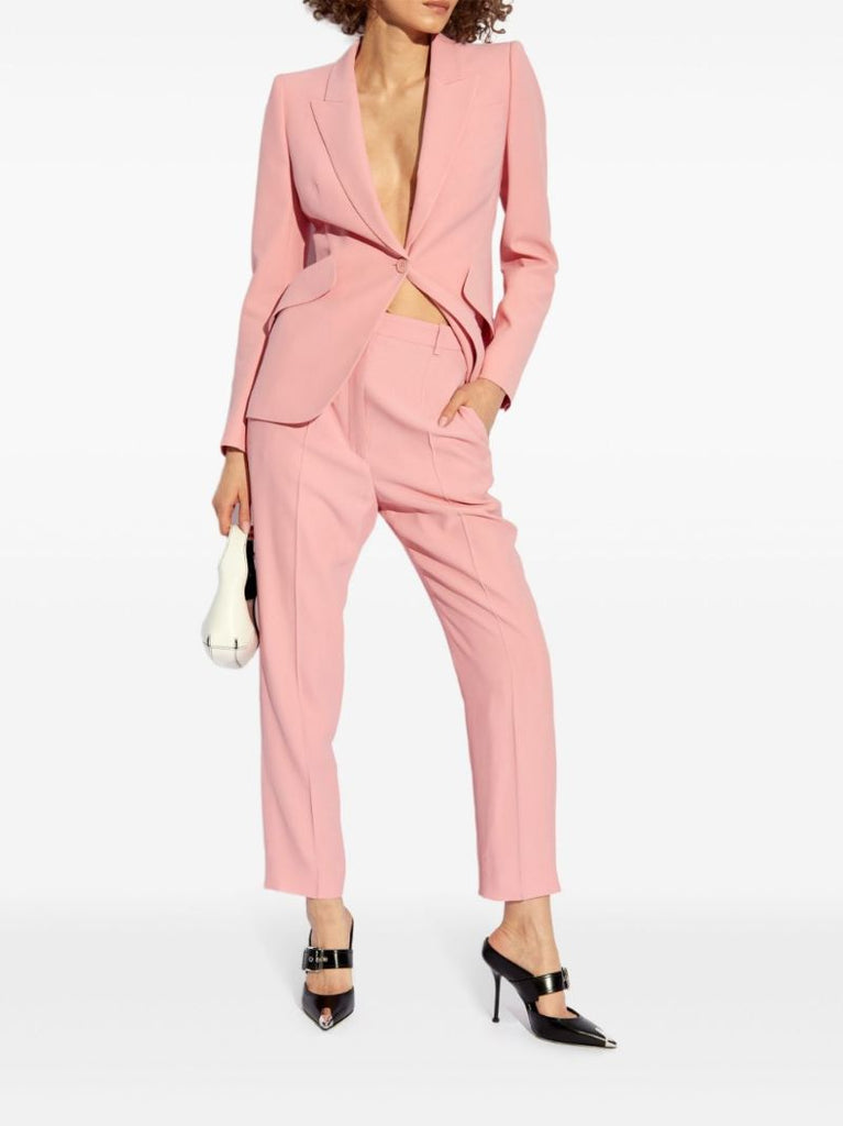 Leaf Crepe Single-breasted Blazer