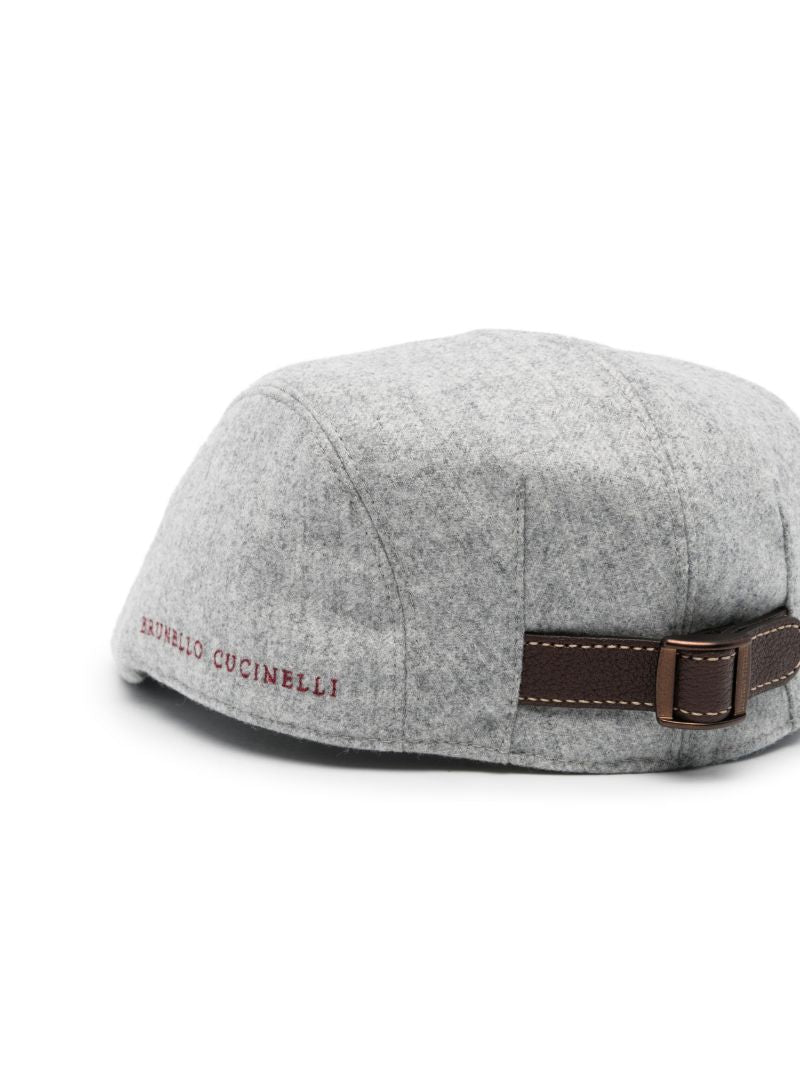 Grey Logo-embroidered Wool Cap
