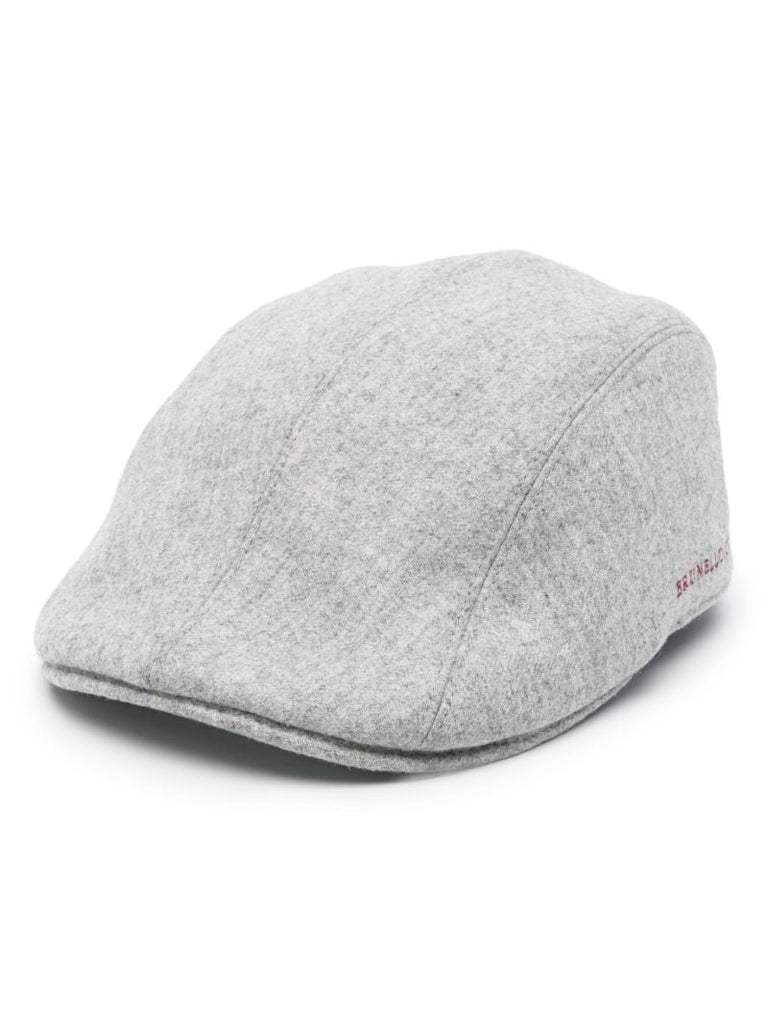 Grey Logo-embroidered Wool Cap