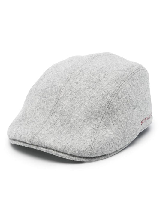 Grey Logo-embroidered Wool Cap