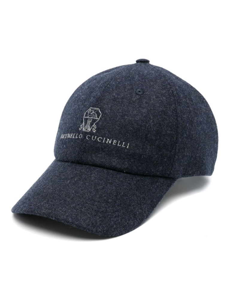 Blue Logo-embroidered Wool Baseball Cap