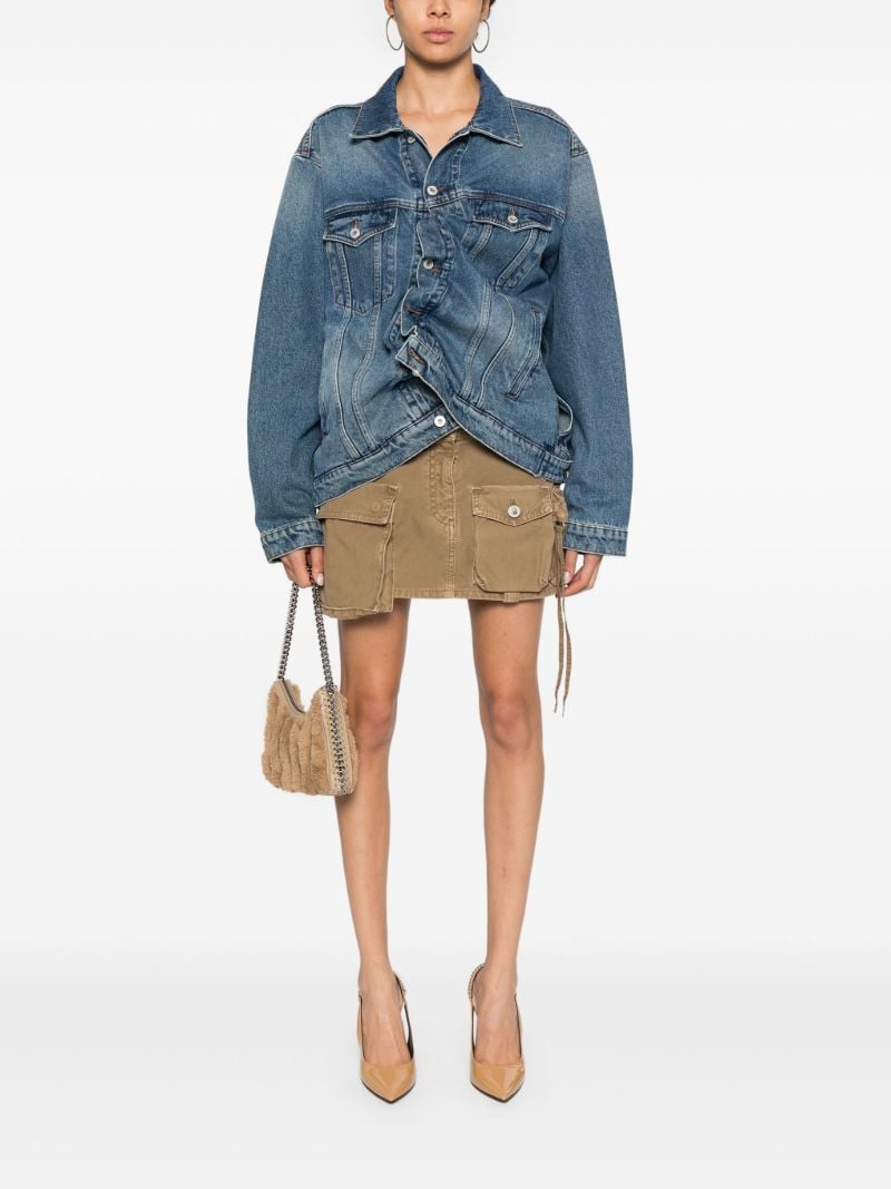 Gathered AppliquÃ_x0083_Â© Denim Jacket