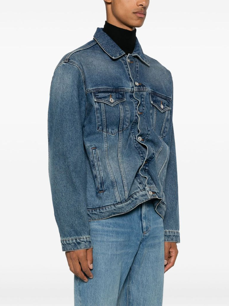 Gathered AppliquÃ_x0083_Â© Denim Jacket