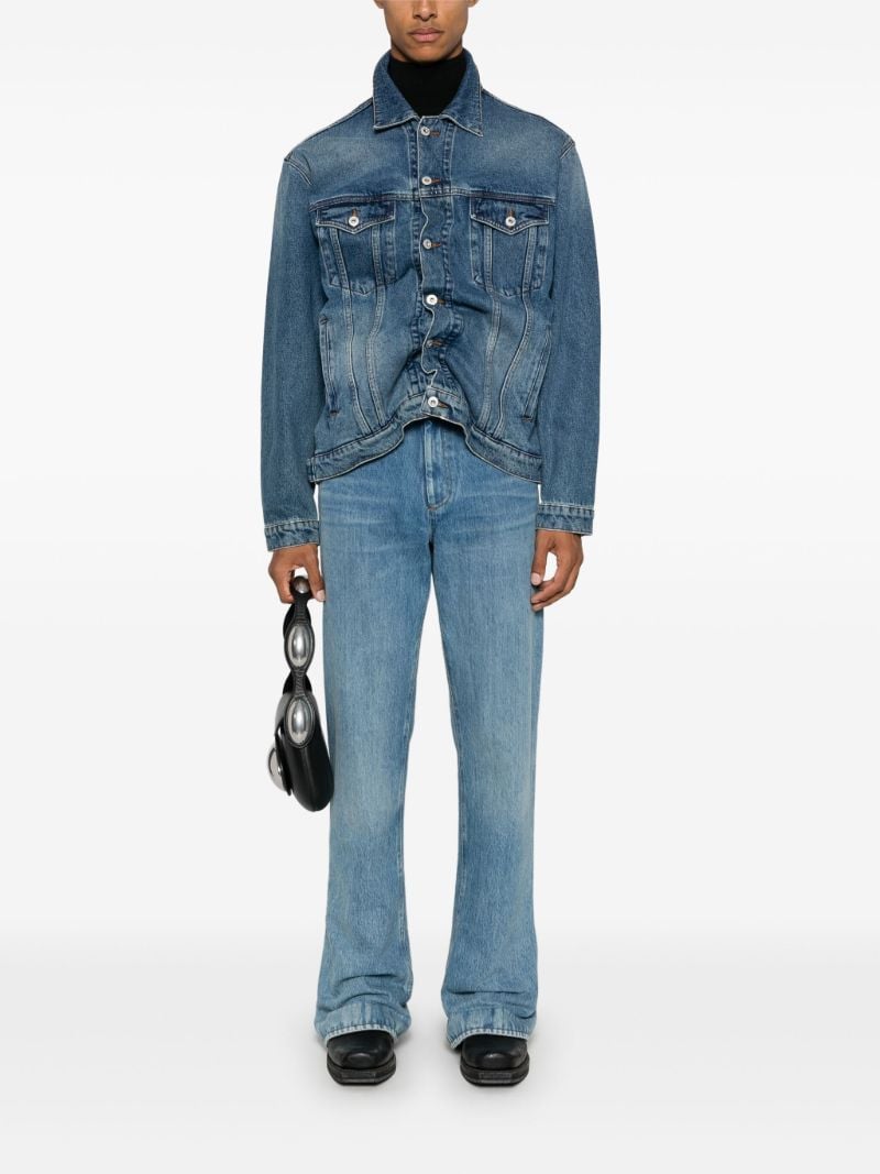 Gathered AppliquÃ_x0083_Â© Denim Jacket