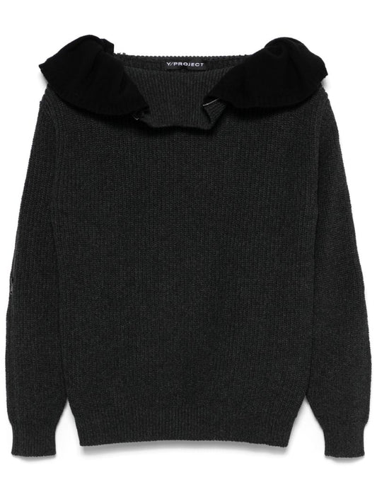 Ruffled-neck Sweater