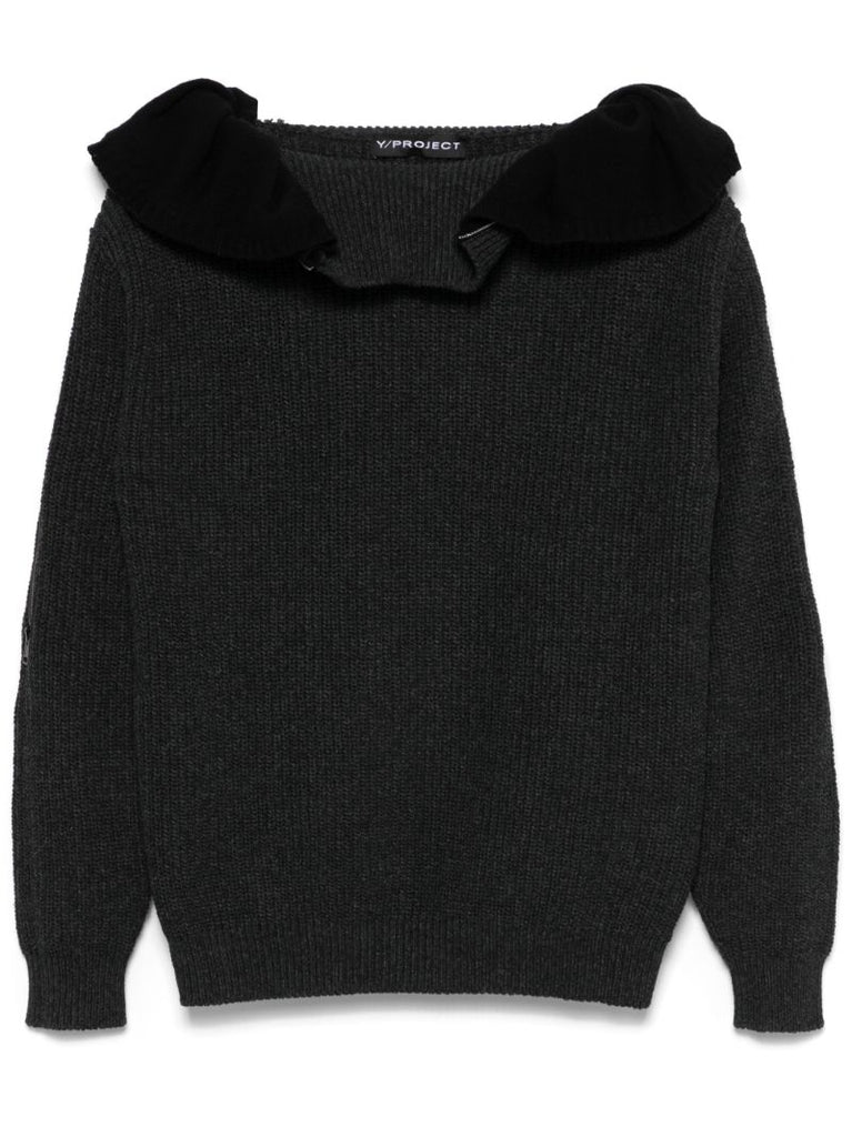 Ruffled-neck Sweater