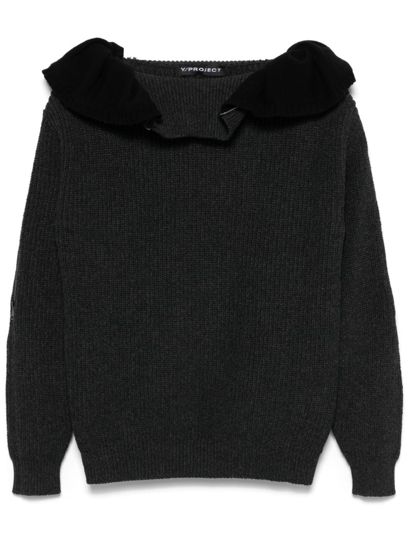 Ruffled-neck Sweater