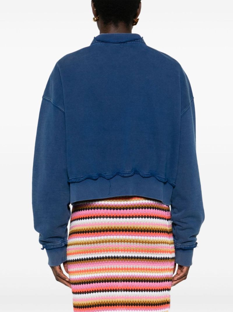Blue Logo-appliquÃ_x0083_Â© Cotton Sweatshirt