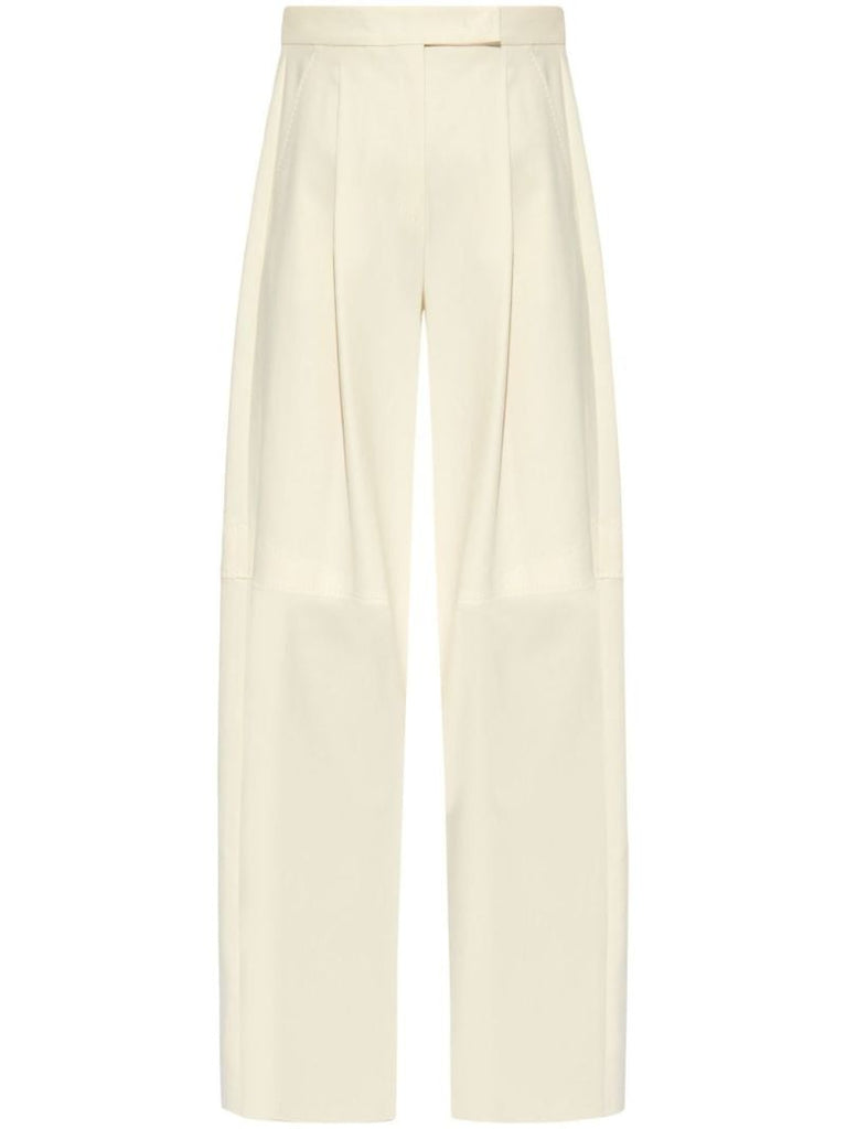 White High-waist Wide-leg Trousers